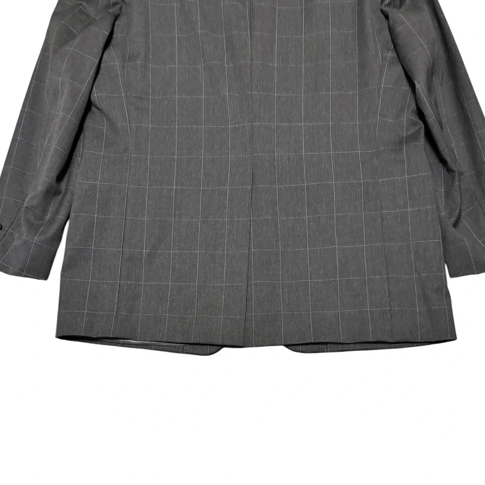 Ralph Lauren Blazer Grey Windowpane Wool 2-Button Professional Old Money 44R